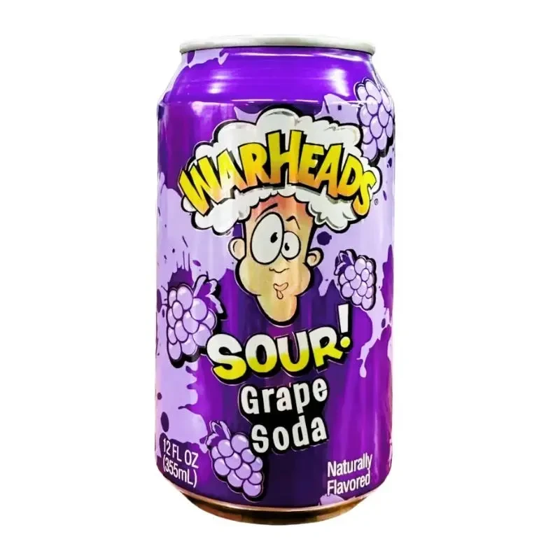 Warheads Grape Sour Soda 12 x 355ml