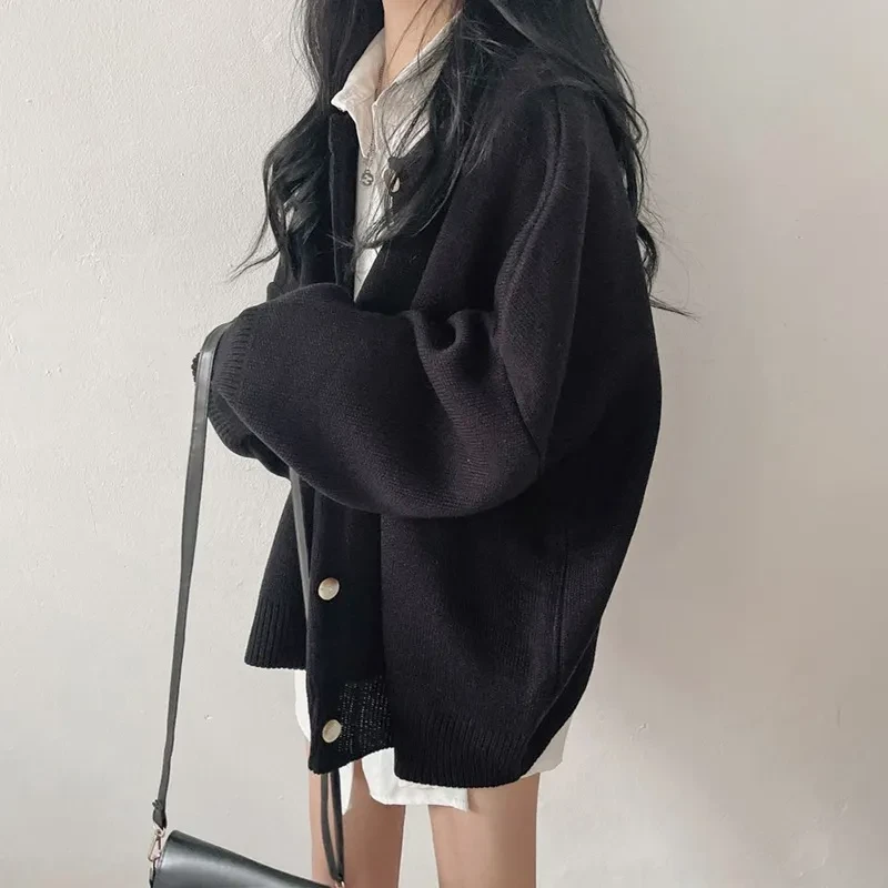 Casual Sweater Coat Loose Plus Size Versatile Long Sleeve Knitted Cardigan