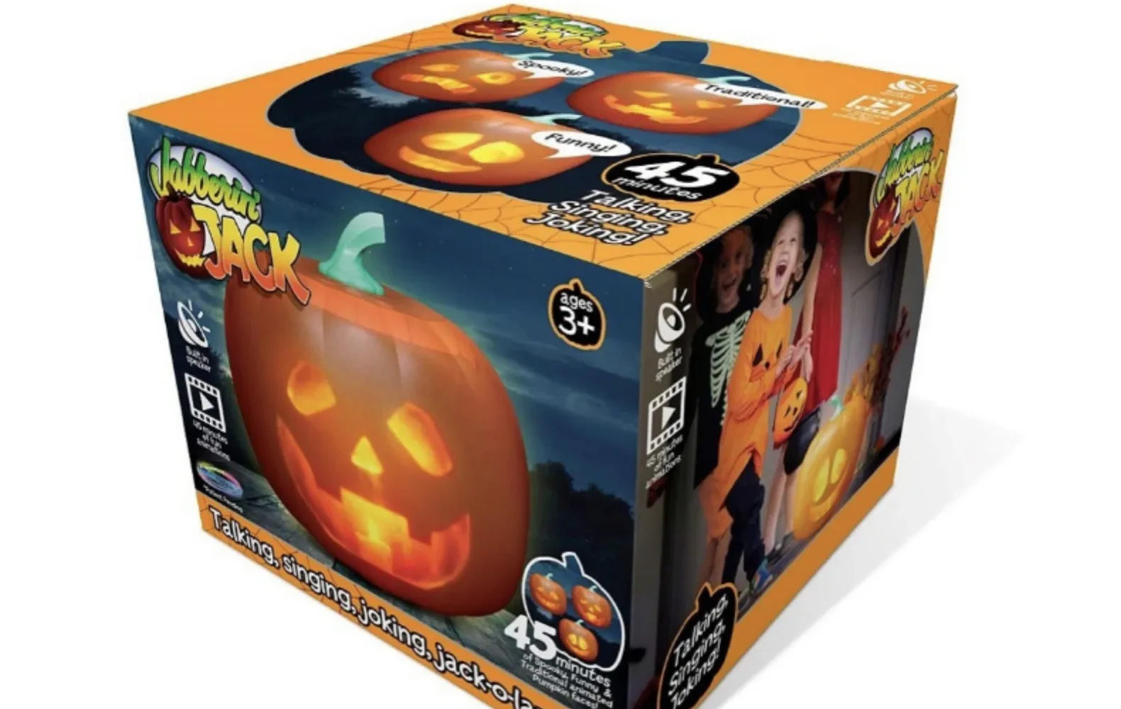 HauntedFinds Jabberin Jack Signature Edition  Animated Talking Pumpkin with 8" HD Display & Immersive Audio