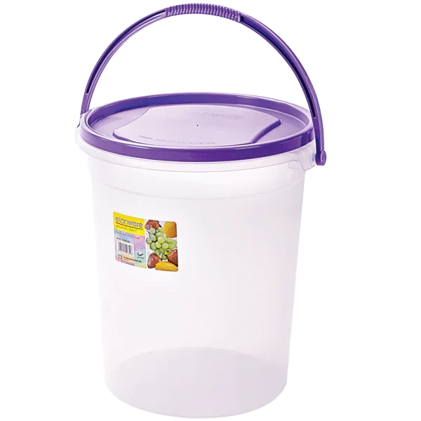Round Storage Container with Handle 23L