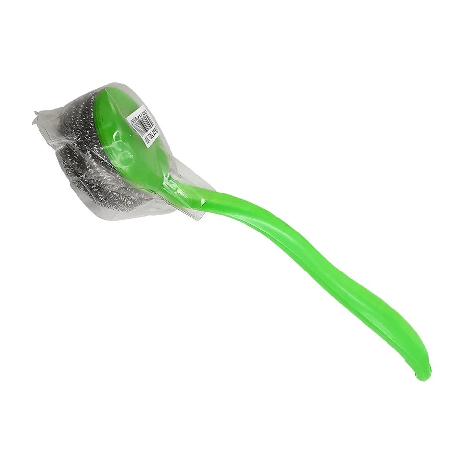 Steel Wool Pot Scourer with Long Handle