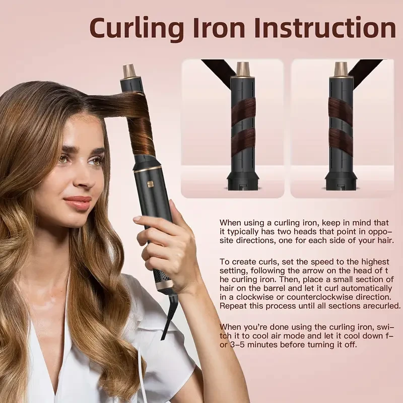 OKWRAP 5-in-1 Hot Air Styler Brush  Versatile Hair Tool for Straightening, Curling, and Styling