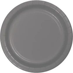 Glamour Gray Lunch Plates Paper 18cm  (Pack of 24)