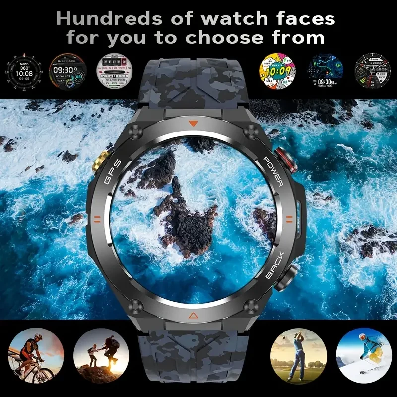 TAOPON GPS Outdoor Smartwatch  Ultimate Fitness Tracker with Wireless Calling, Waterproof Design, and 100+ Sports Modes