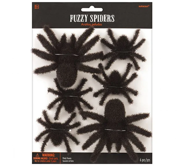 Fuzzy Hairy Spiders Favors (Pack of 6)