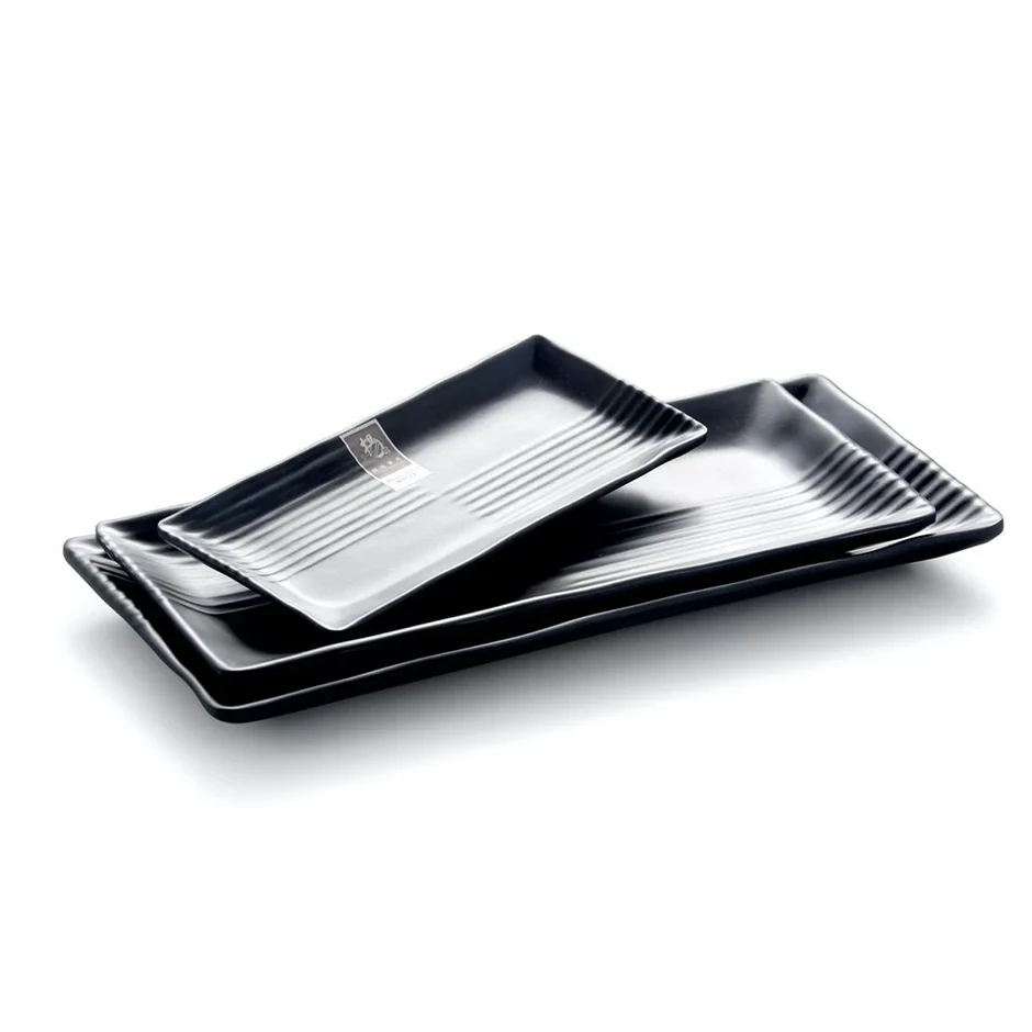 Melamine Rectangle Platter Black 8.5"