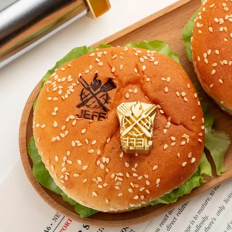CRAWELL Personalized Branding Iron  High-End Brass Stamp for Burgers, BBQ & More