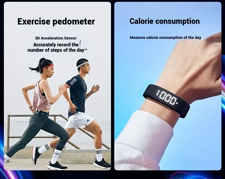 FASSUN Unisex Smart Watch  Multifunction Digital Sports Watch with Alarm and Step Counter