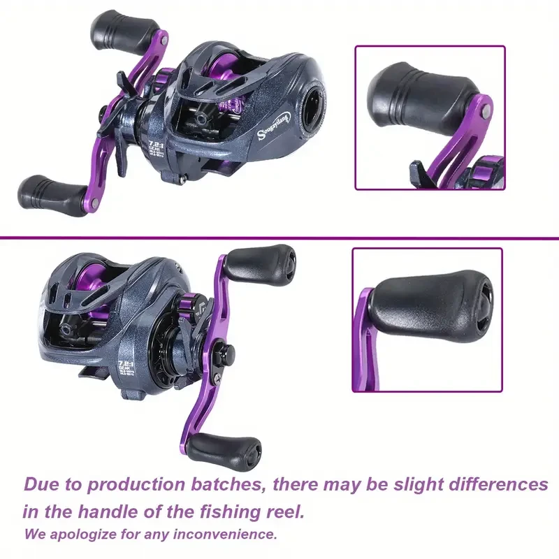 Sougayilang 2-Section Fishing Rod & Baitcasting Reel Set  Medium Power Carbon-Fibre Combo