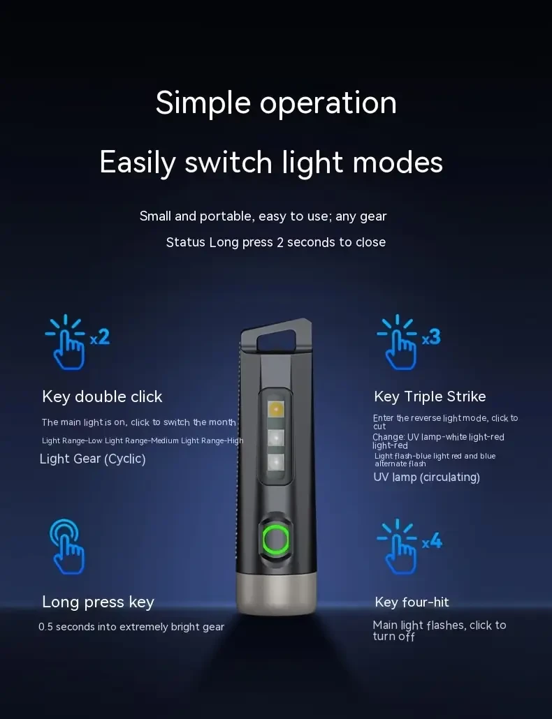 PHILIPS Bright Light Mini Flashlight  Compact Rechargeable LED Keychain Torch