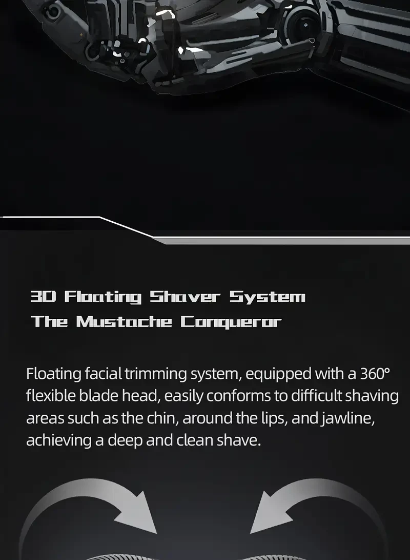 WITZIO Mech World Mens Electric Shaver Dual Blade USB Rechargeable Grooming Tool