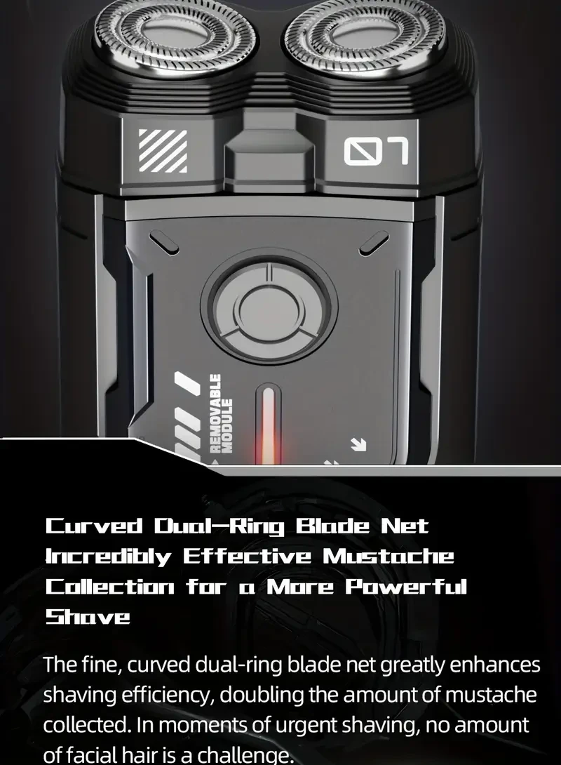 WITZIO Mech World Mens Electric Shaver  Dual Blade USB Rechargeable Grooming Tool