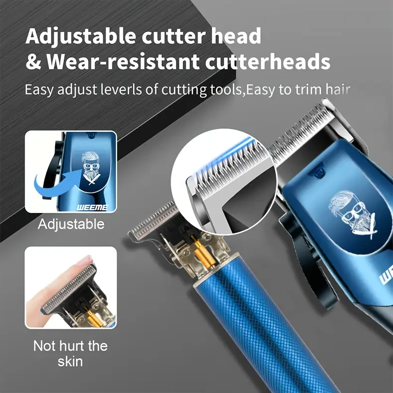 WEEME 4-in-1 Mens Electric Grooming Set  Hair Clipper, Nose Trimmer & Shaver Kit