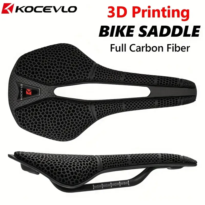 KOCEVLO R4 3D Printed Carbon Fiber Bike Saddle  Ergonomic, Lightweight & Breathable Design