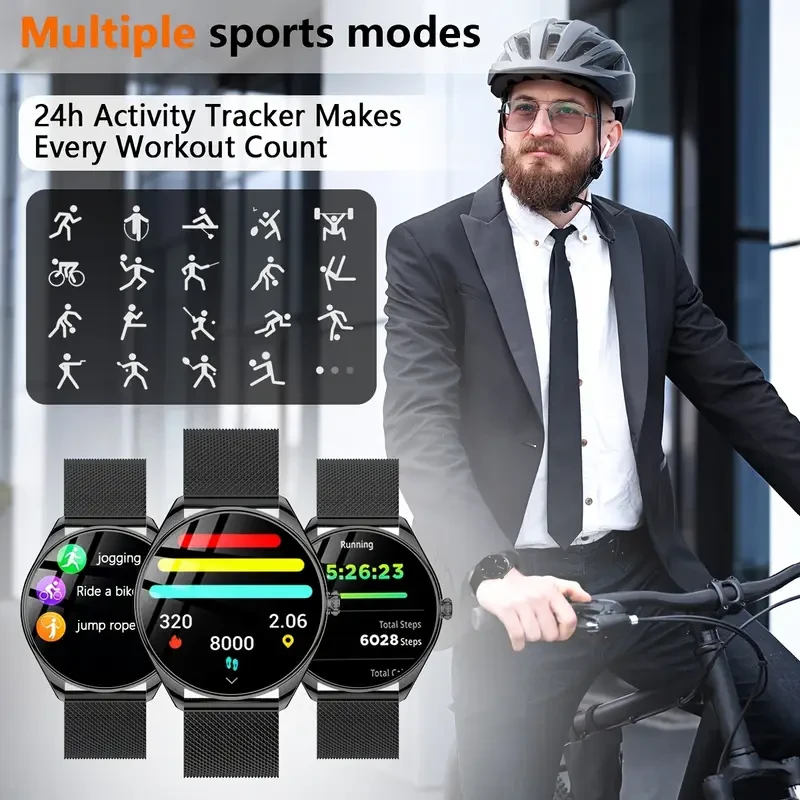 Fenke Ultra-Thin Voice Smartwatch AMOLED HD Display, Wireless Calling & 100+ Sports Modes