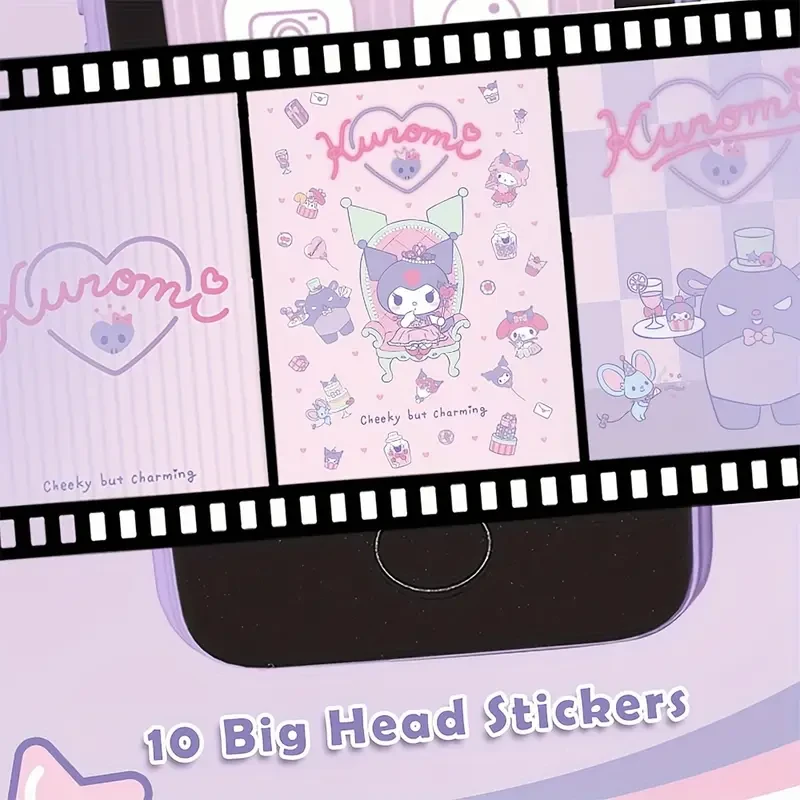 [Authorized] Sanrio Kuromi Smart Camera Mobile Phone Toy Set  Dual Cameras, 600mAh Battery & Cute Stickers