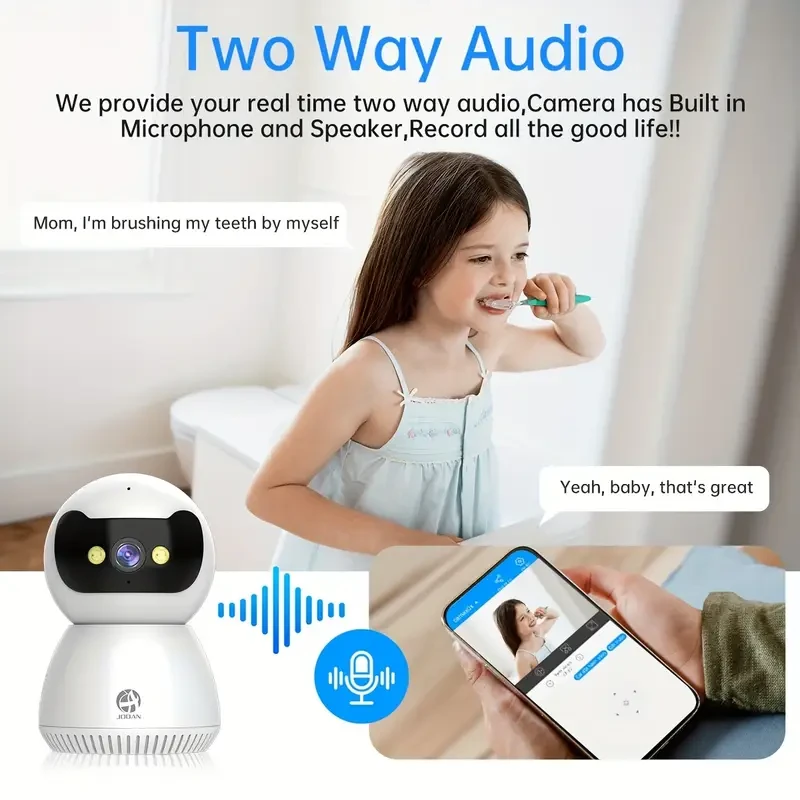 JOOAN 1080P HD Smart Security Camera  PTZ Pan/Tilt/Zoom with Two-Way Audio & Motion Detection