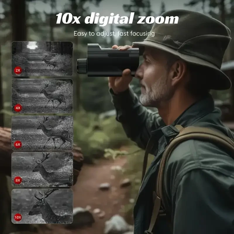 HIJOY 10X Digital Zoom Night Vision Goggles  Infrared Scope with Compass & USB Rechargeable Battery