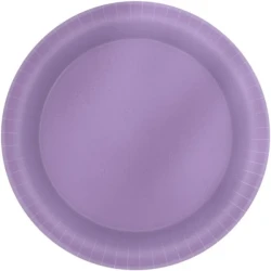 Metallic 17cm Lavender Round Plates (Pack of 8)