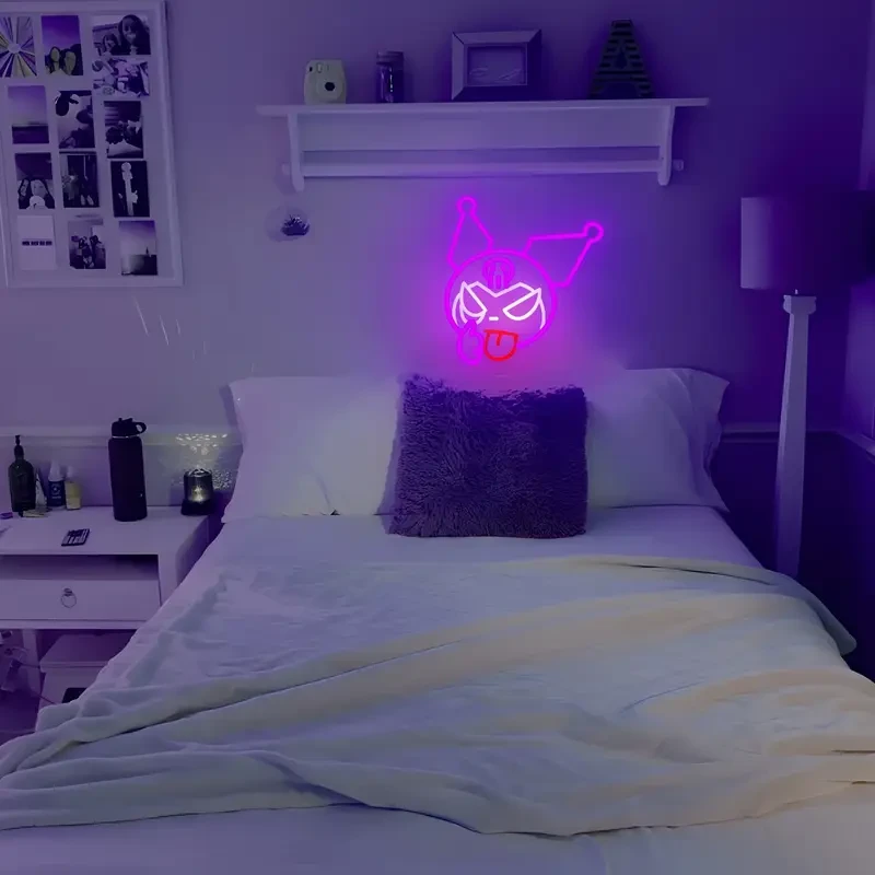 Sanrio Kuromi Neon Sign  Purple Kawaii LED Wall Light (USB)