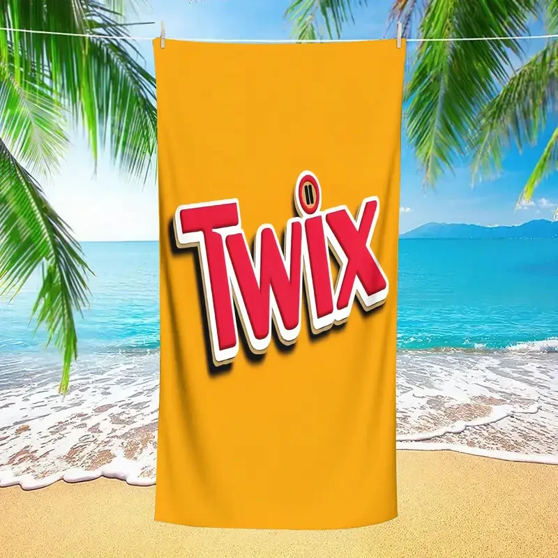 Twix Chocolate Logo Quick-Dry Travel Towel Microfibre with Drawstring Storage Bag