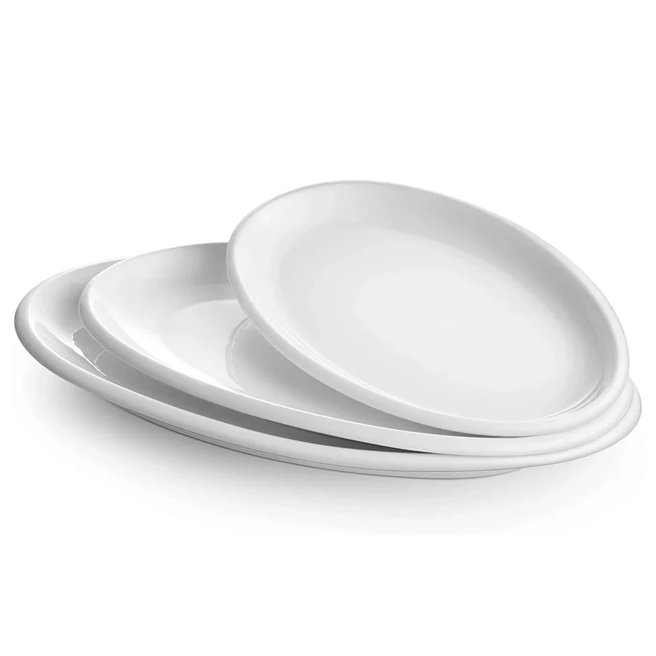 Crockery Plate Oval White 9.5"