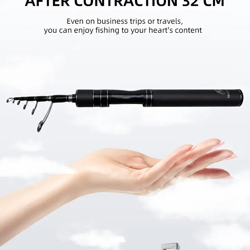 FISHINGFANS Ultralight Telescopic Lure Rod Travel Spinning Rod (UL, Fast Action, Carbon Handle & Solid Tip)