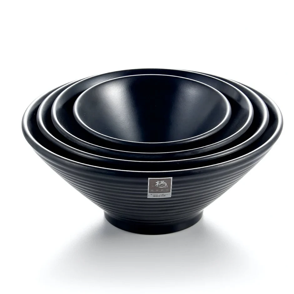 Melamine Open Flared Bowl Black 5.5"