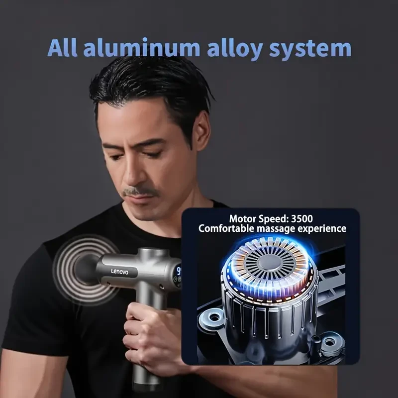 Quiet Percussion Massage Gun  8 Heads, USB Rechargeable, Compact Handheld Relief