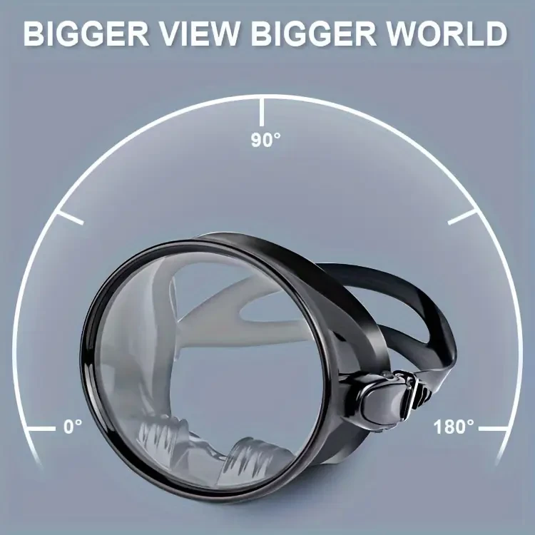 QINGSONG Classic Round Snorkel Mask  Frameless, Wide View, Soft Silicone