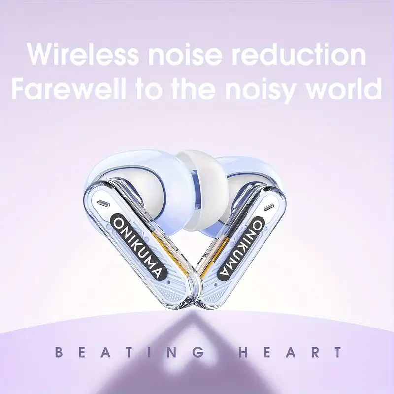 ONIKUMA Wireless Noise-Canceling In-Ear Headphones  Powerful Sound, Long Battery Life & Comfort for Gaming and Sports
