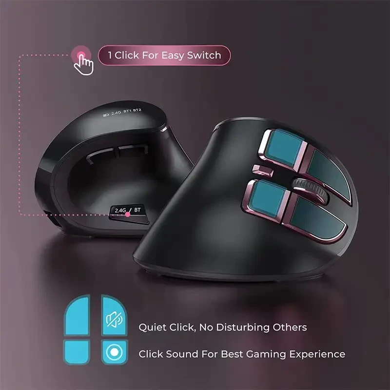 JOMAA Wireless Vertical Mouse  Ergonomic Comfort, Dual Mode, and Silent Precision