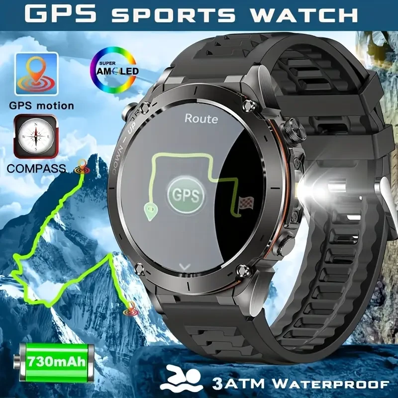 JJMMK Outdoor Smartwatch  Rugged Design, High-Precision GPS & 170+ Sports Modes