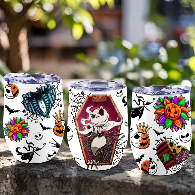 Nightmare Before Christmas Jack Skellington & Sally Stainless Steel Travel Mug  Iconic, Insulated & Collectible