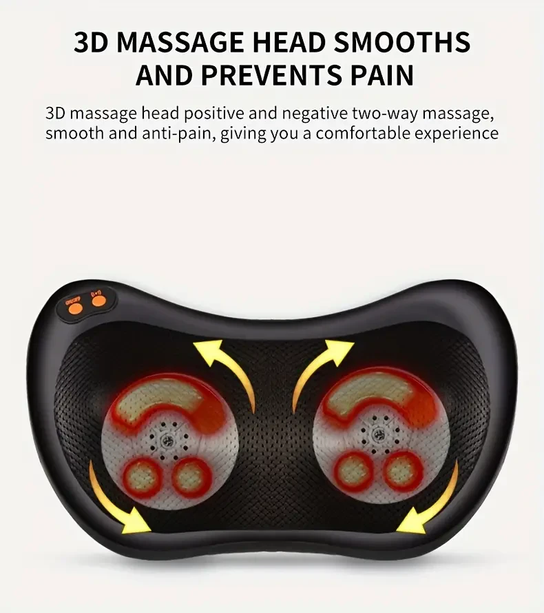 MASSTECK Shiatsu Neck Massager Pillow with Heat Relaxing, Powerful & Therapeutic