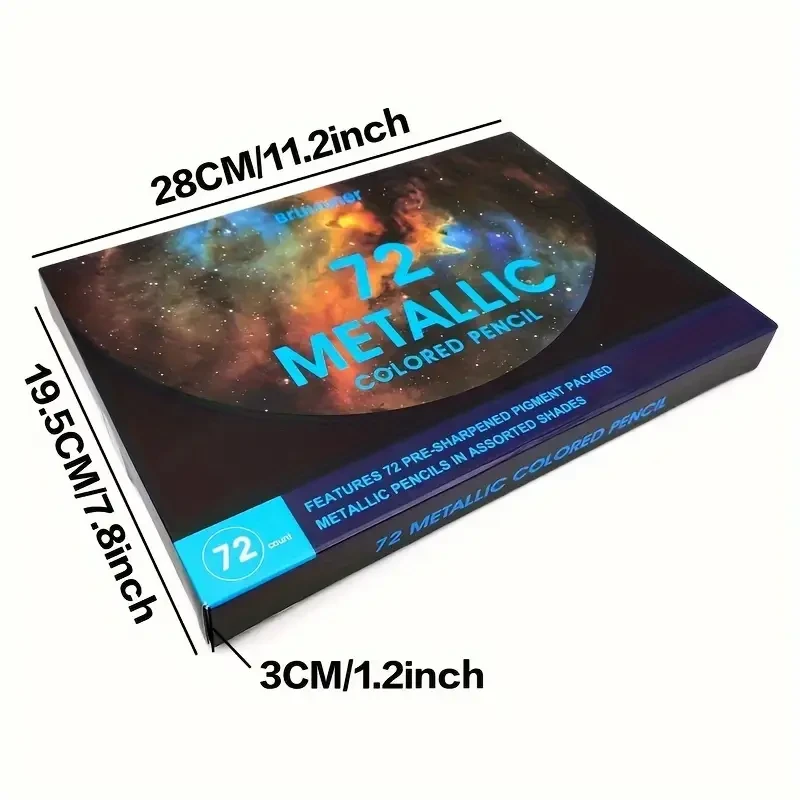 Brutfuner 72-Color Metallic Pencil Set  Vibrant, Smooth & Artistic