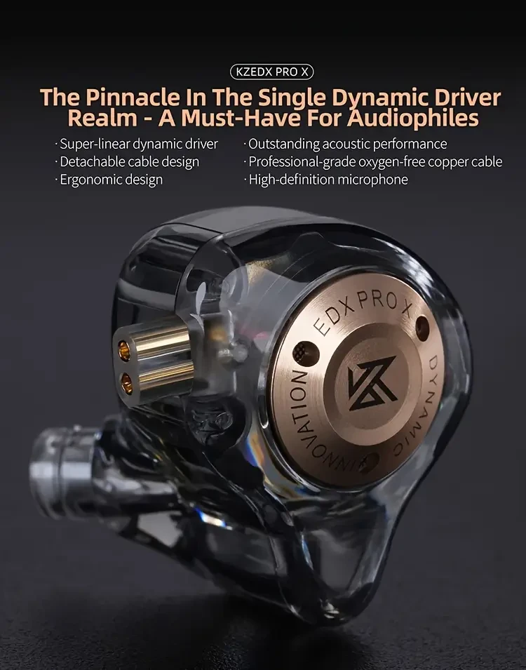 KZ EDX Pro X Wired In-Ear Monitor Headphones  Dual DD HiFi Stereo, Noise Cancelling Earbuds for Ultimate Sound Experience