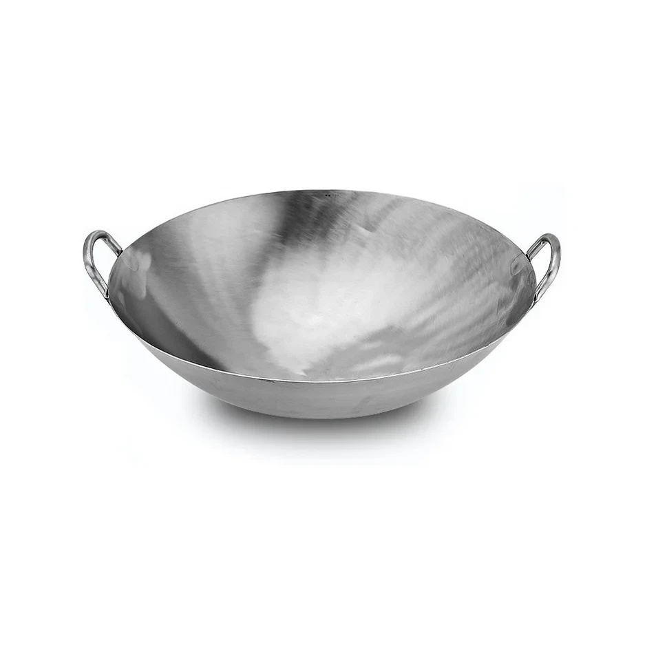 Wok Steel 16" Machine Press Shallow Single Rivet