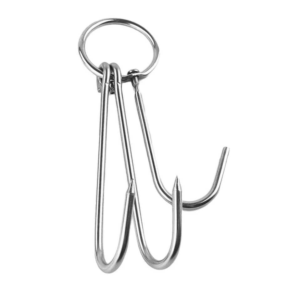 Stainless Steel Double Roast Meat Hook 9"