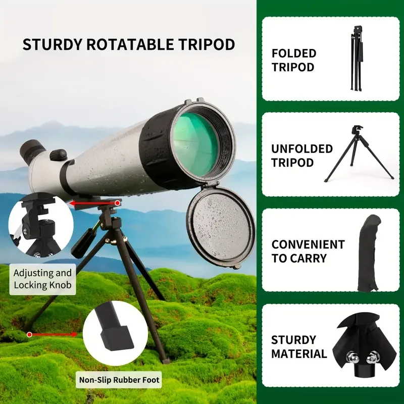 HD 33-100X100 Spotting Scope  High-Powered Optical Clarity for Long-Range Viewing