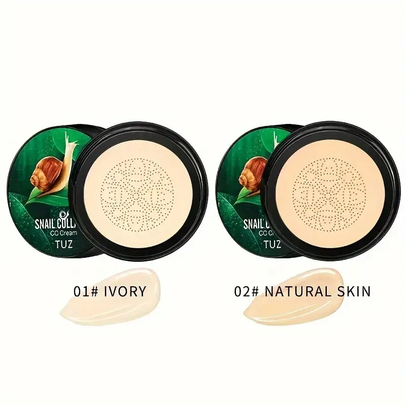1pc Snail Collagen CC Cream  Long-Lasting, Waterproof Foundation with Moisturizing Effect for All Skin Types