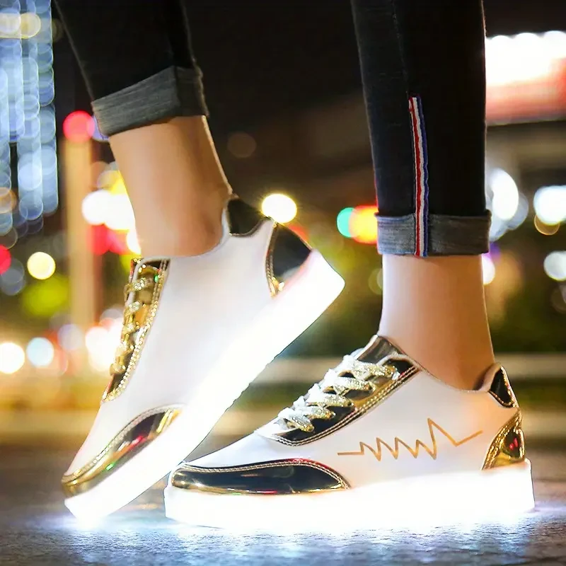Colorful Glowing Charging Shoes for Men & Women  Luminous Ghost Step Dance Shoes for Street Dance and Casual Wear