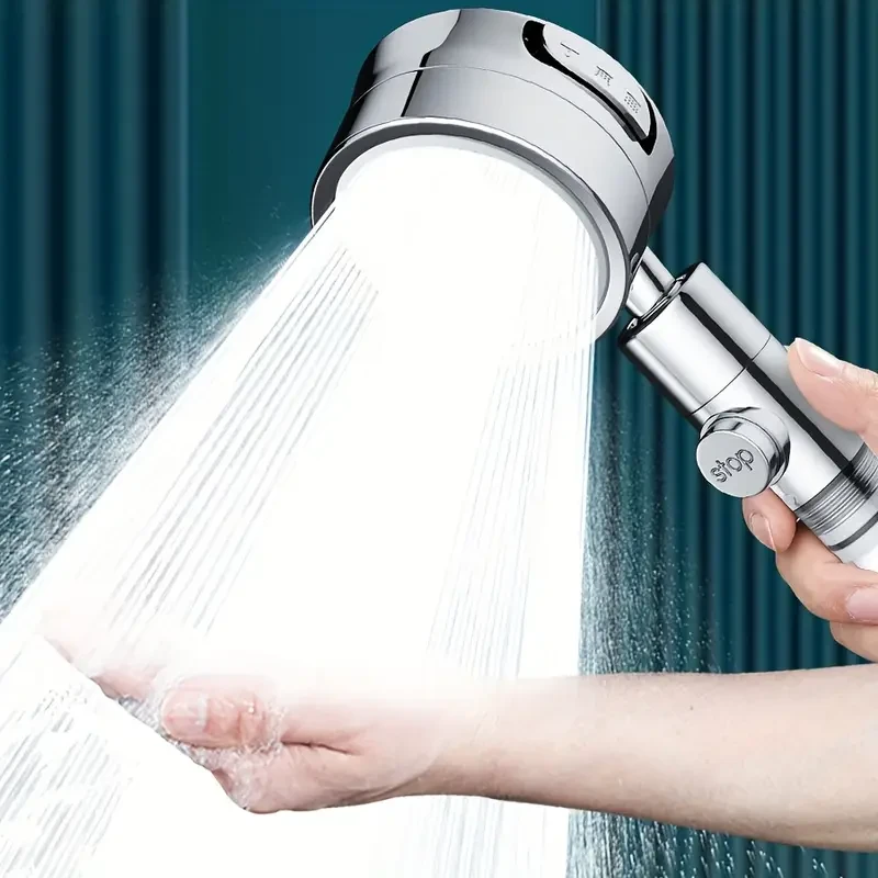 Pressurized Shower Head with Three Adjustable Settings  Strong Water Pressure and Adjustable Angle for Home Bathing