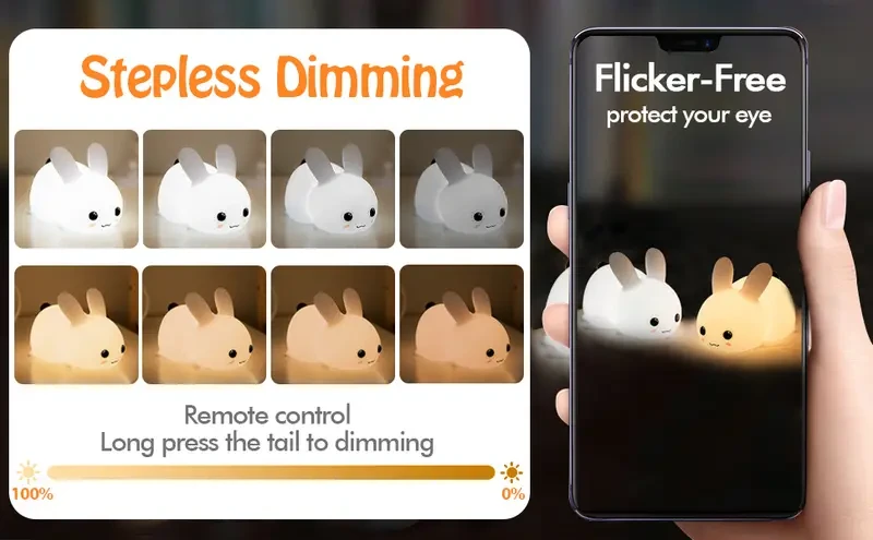 Jade Rabbit Silicone Night Light  Creative and Colorful LED Lighting for Every Room