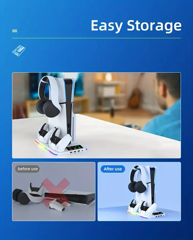 Cooling Fan for PS5/PS5 Slim Console  Keep Your Console Cool and Ready for Action