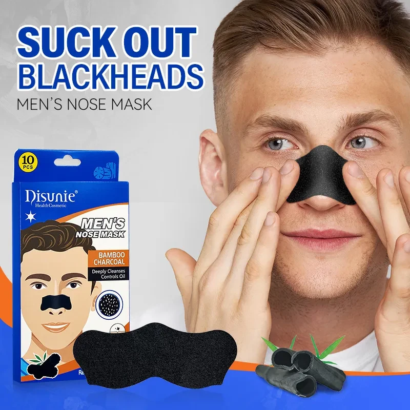 Men's Bamboo Charcoal Black Nasal Sticker Blackhead Removal Cleansing And Pore Refining