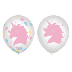 Magical Rainbow Birthday 30cm Latex Balloons & Confetti (Set of 6)
