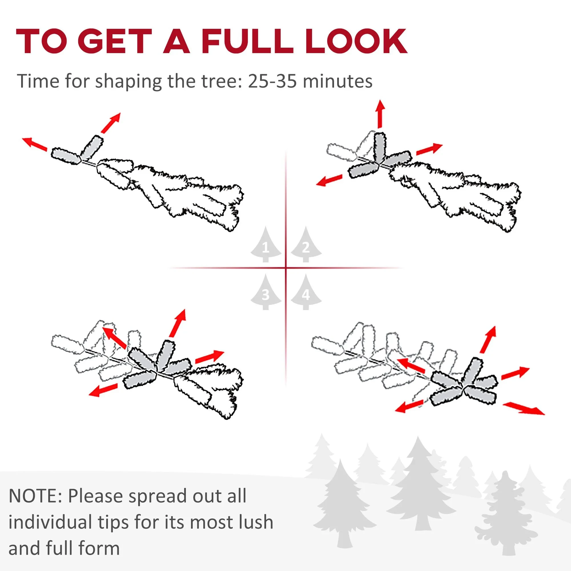 7.5 Feet Prelit Artificial Christmas Tree Warm White LED Light Holiday Home Xmas Decoration, Green