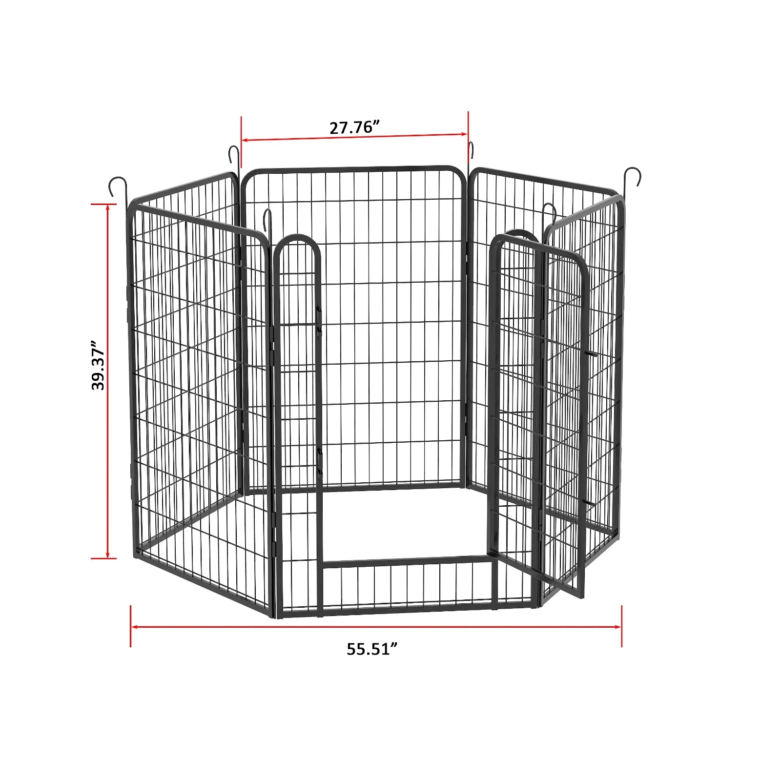 6 Panels Heavy Duty Metal Playpen With Door 39.37 H Dog Fence Pet Exercise Pen For Outdoor, Indoor