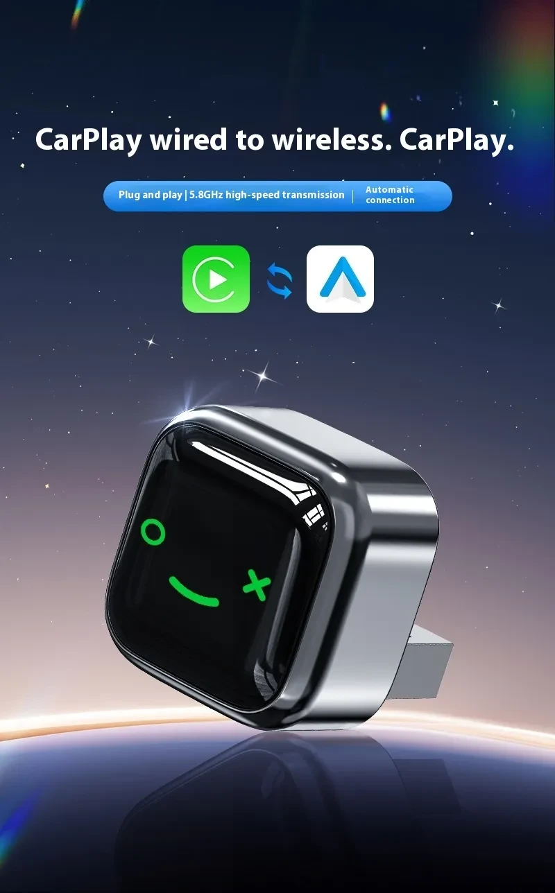 Wireless Carplay Box Lying Plug Android Auto Car-mounted Adaptor